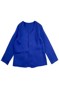 訂製純色藍色冷外套   設計開衫淨色外套   冷外套製造商   CAR042
